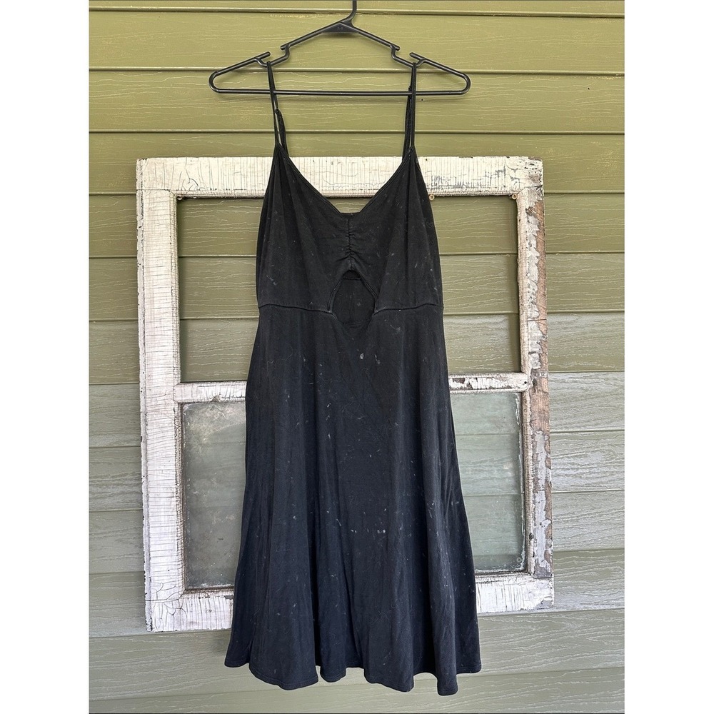 American Eagle Black Cutout Mini Dress Womens Large Spaghetti Strap V-Neck L